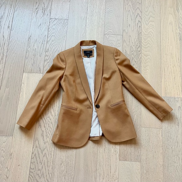 J. Crew Parke Camel Blazer in Wool Flannel - Picture 4 of 8